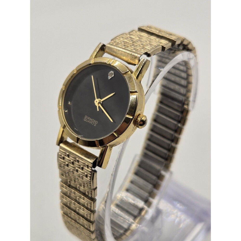 Designer Watch Classic Genuine Diamond Quartz Gold Tone Woman’s New Battery - Picture 4 of 9